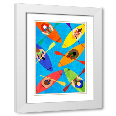 Kayak Traffic 2 White Modern Wood Framed Art Print with Double Matting by Prime, Marcus