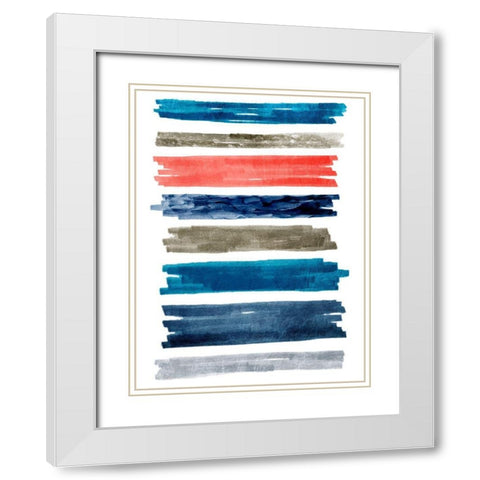 Aegean Rolling Streaks White Modern Wood Framed Art Print with Double Matting by Prime, Marcus