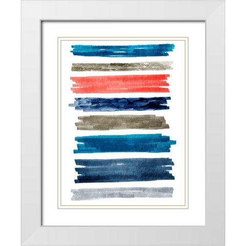 Aegean Rolling Streaks White Modern Wood Framed Art Print with Double Matting by Prime, Marcus