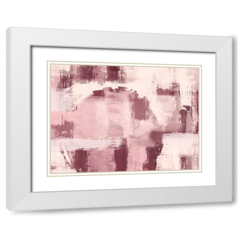 Distressed Blush 1 White Modern Wood Framed Art Print with Double Matting by Prime, Marcus