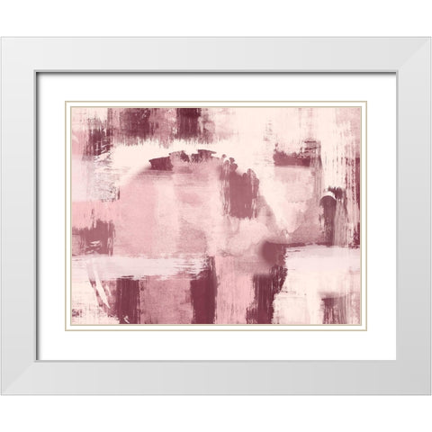 Distressed Blush 1 White Modern Wood Framed Art Print with Double Matting by Prime, Marcus