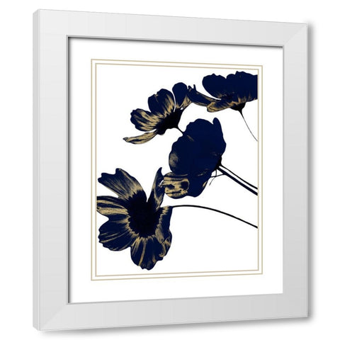 Indigo Shine 1 White Modern Wood Framed Art Print with Double Matting by Prime, Marcus