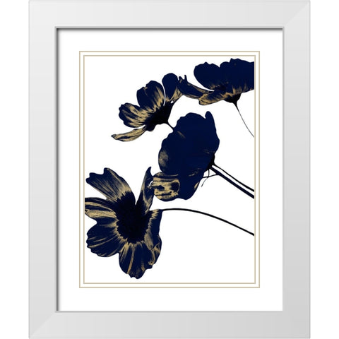 Indigo Shine 1 White Modern Wood Framed Art Print with Double Matting by Prime, Marcus