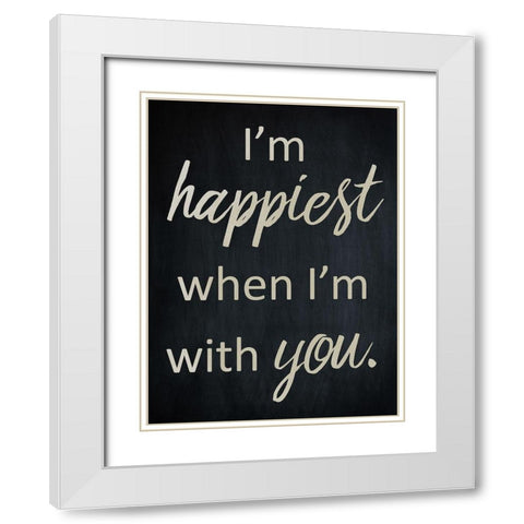 Happiest Life White Modern Wood Framed Art Print with Double Matting by Prime, Marcus