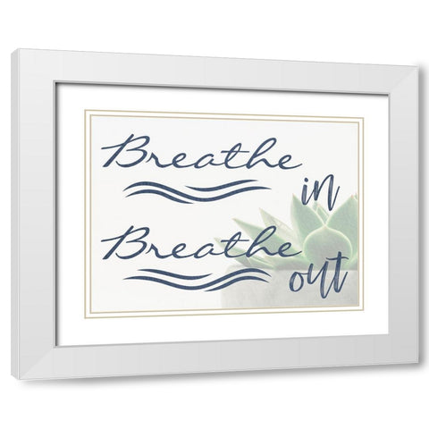 Breathe In White Modern Wood Framed Art Print with Double Matting by Prime, Marcus