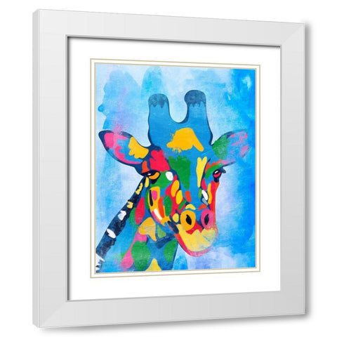 Colorful Safari 1 White Modern Wood Framed Art Print with Double Matting by Prime, Marcus