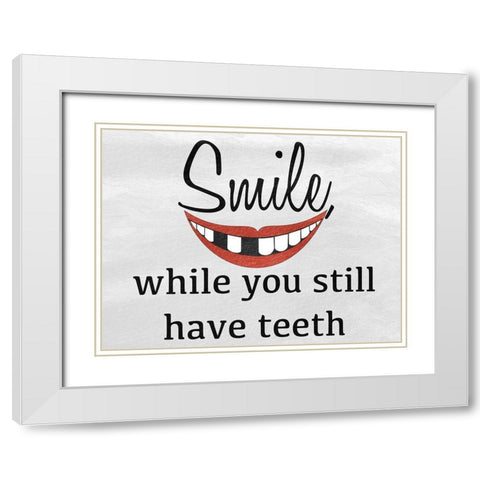 Toothless Smile White Modern Wood Framed Art Print with Double Matting by Prime, Marcus