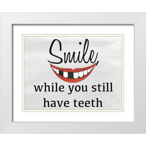 Toothless Smile White Modern Wood Framed Art Print with Double Matting by Prime, Marcus