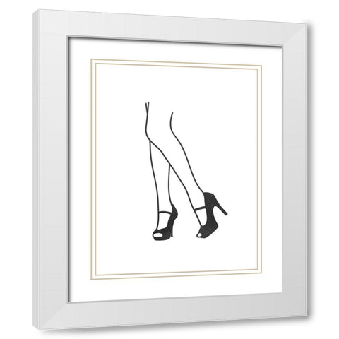 Glamorous Heels 1 White Modern Wood Framed Art Print with Double Matting by Prime, Marcus