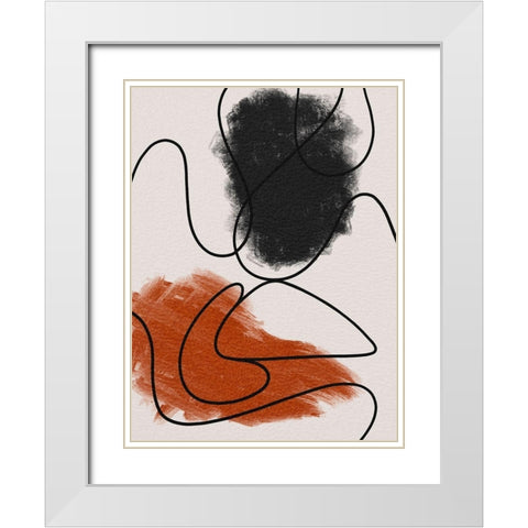 Scribble Dribble 2 White Modern Wood Framed Art Print with Double Matting by Prime, Marcus