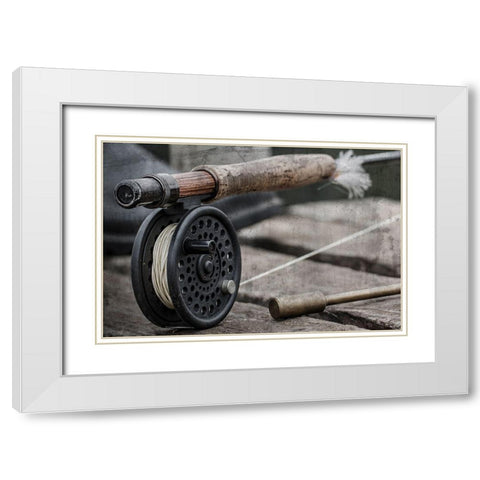 Fly Fishing White Modern Wood Framed Art Print with Double Matting by Prime, Marcus