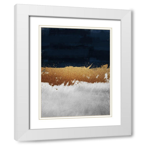 Glitzy Strike 1 White Modern Wood Framed Art Print with Double Matting by Prime, Marcus