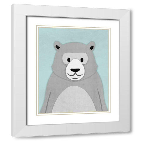 Sweet Bear 1 White Modern Wood Framed Art Print with Double Matting by Prime, Marcus