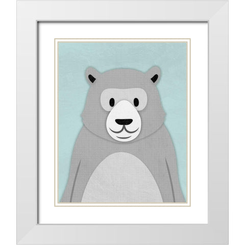 Sweet Bear 1 White Modern Wood Framed Art Print with Double Matting by Prime, Marcus