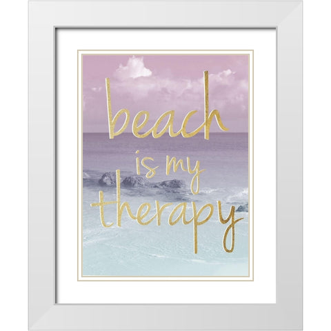 Beach Therapy White Modern Wood Framed Art Print with Double Matting by Prime, Marcus