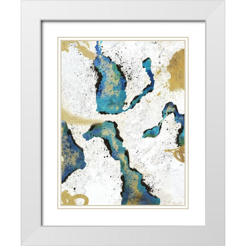 Abstract Glitz 1 White Modern Wood Framed Art Print with Double Matting by Prime, Marcus