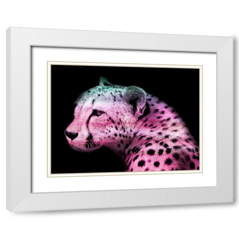 Fun Cheetah 1 White Modern Wood Framed Art Print with Double Matting by Prime, Marcus