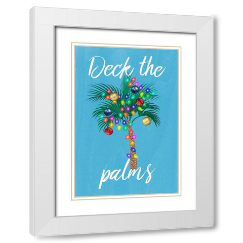 Deck The Palms White Modern Wood Framed Art Print with Double Matting by Prime, Marcus
