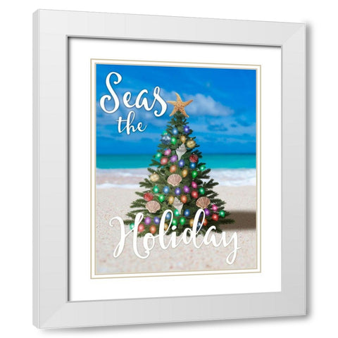 Salty Holiday 1 White Modern Wood Framed Art Print with Double Matting by Prime, Marcus