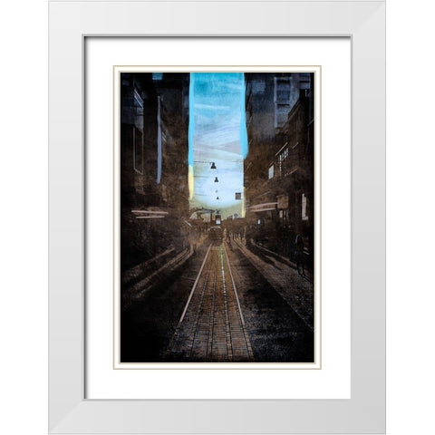 Street Stroll 1 White Modern Wood Framed Art Print with Double Matting by Prime, Marcus