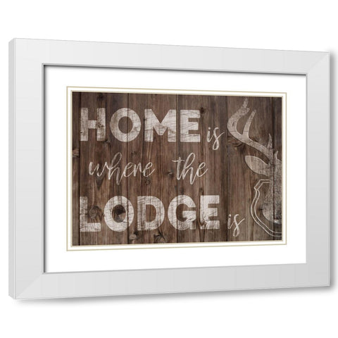 Lodge Home 1 White Modern Wood Framed Art Print with Double Matting by Prime, Marcus