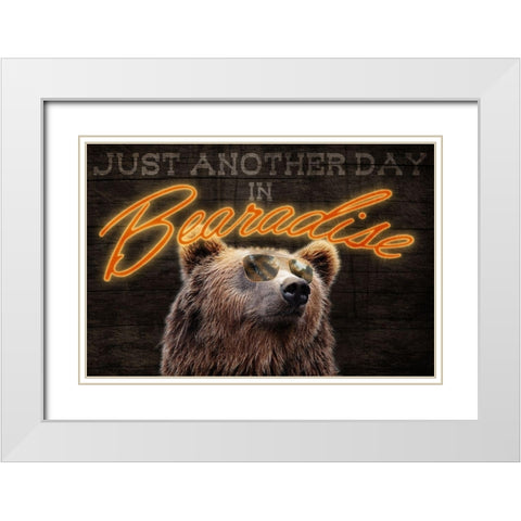 Bearadise 1 White Modern Wood Framed Art Print with Double Matting by Prime, Marcus