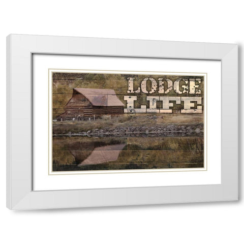 Lake Lodge Life 1 White Modern Wood Framed Art Print with Double Matting by Prime, Marcus