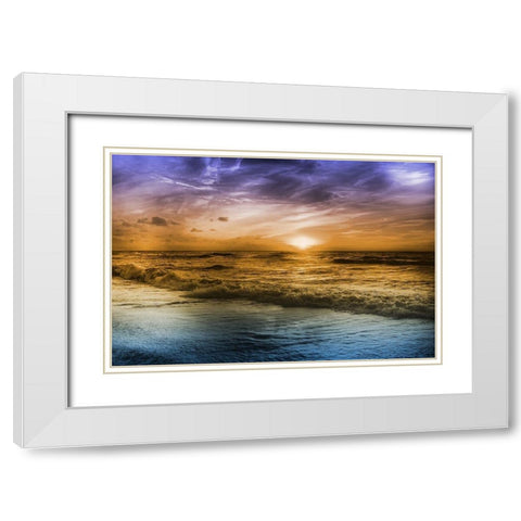 Striking Sunrise 1 White Modern Wood Framed Art Print with Double Matting by Prime, Marcus