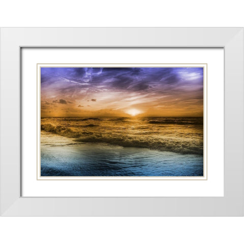 Striking Sunrise 1 White Modern Wood Framed Art Print with Double Matting by Prime, Marcus