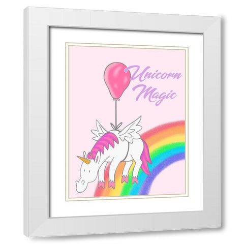 Unicorn Magic 1 White Modern Wood Framed Art Print with Double Matting by Prime, Marcus