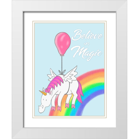 Believe In Magic 1 White Modern Wood Framed Art Print with Double Matting by Prime, Marcus