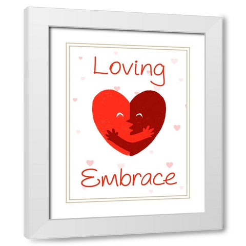 Loving Embrace 1 White Modern Wood Framed Art Print with Double Matting by Prime, Marcus