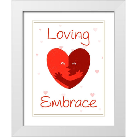 Loving Embrace 1 White Modern Wood Framed Art Print with Double Matting by Prime, Marcus