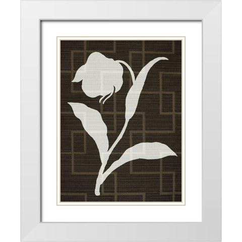 Textile Botanicals 1 White Modern Wood Framed Art Print with Double Matting by Prime, Marcus