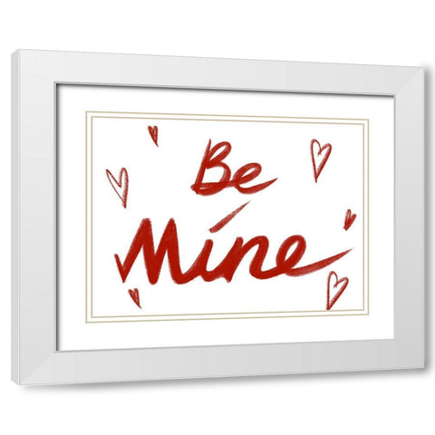 Be Mine 2 White Modern Wood Framed Art Print with Double Matting by Prime, Marcus