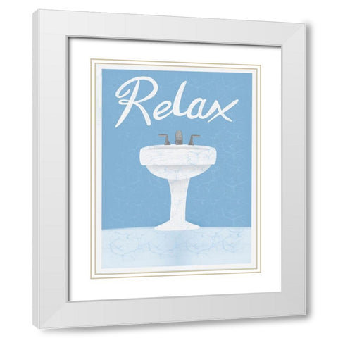 Relaxing Wash 1 White Modern Wood Framed Art Print with Double Matting by Prime, Marcus