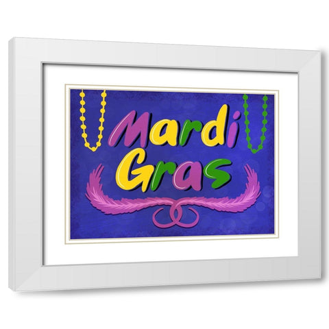 Mardi Gras White Modern Wood Framed Art Print with Double Matting by Prime, Marcus