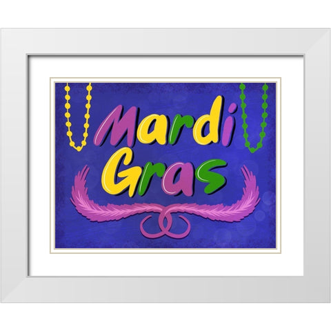 Mardi Gras White Modern Wood Framed Art Print with Double Matting by Prime, Marcus