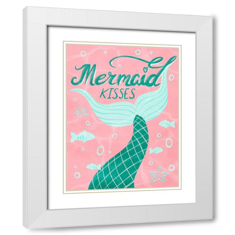 Mermaid Kisses 1 White Modern Wood Framed Art Print with Double Matting by Prime, Marcus
