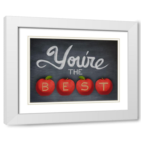 Best Teacher 1 White Modern Wood Framed Art Print with Double Matting by Prime, Marcus