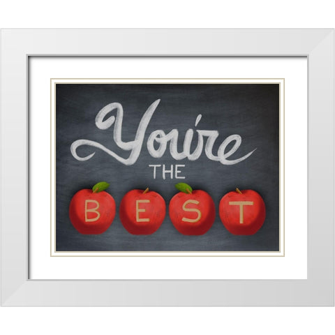 Best Teacher 1 White Modern Wood Framed Art Print with Double Matting by Prime, Marcus