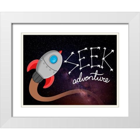 Seek Adventure 1 White Modern Wood Framed Art Print with Double Matting by Prime, Marcus