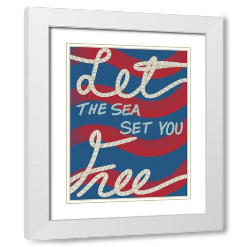 Sea Free 1 White Modern Wood Framed Art Print with Double Matting by Prime, Marcus