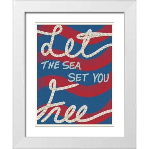 Sea Free 1 White Modern Wood Framed Art Print with Double Matting by Prime, Marcus