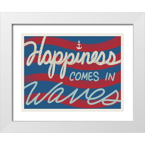 Wavy Happiness 1 White Modern Wood Framed Art Print with Double Matting by Prime, Marcus