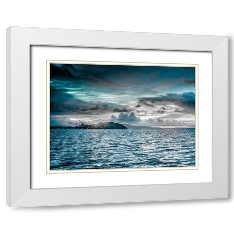 Magestic Island 3 White Modern Wood Framed Art Print with Double Matting by Prime, Marcus