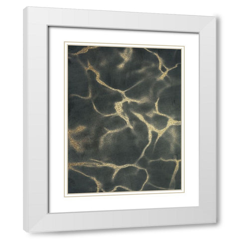 Golden Fluidity 1 White Modern Wood Framed Art Print with Double Matting by Prime, Marcus