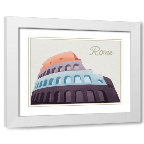 Colorful Rome 1 White Modern Wood Framed Art Print with Double Matting by Prime, Marcus