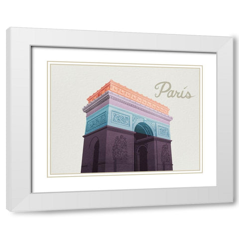 Colorful Paris 1 White Modern Wood Framed Art Print with Double Matting by Prime, Marcus