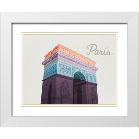 Colorful Paris 1 White Modern Wood Framed Art Print with Double Matting by Prime, Marcus